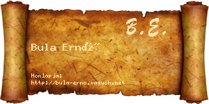 Bula Ernő névjegykártya